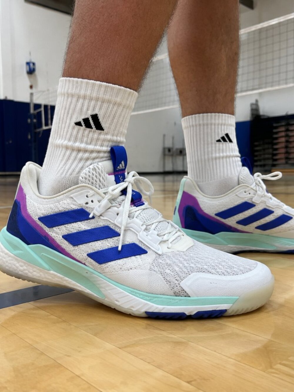 Adidas Crazyflight 5 Indoor Volleyball Shoes Men’s 10.5 White Blue Boost